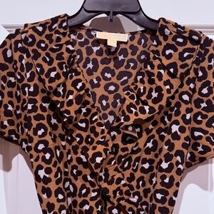 Michael Kors Leopard Print Wrap Dress – Women’s Size Small